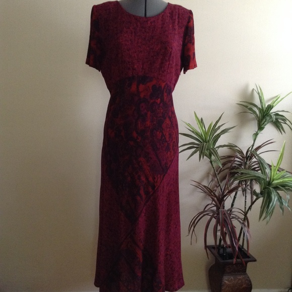Vintage Carole Little Pieced Pattern Maxi Dress - Picture 1 of 8